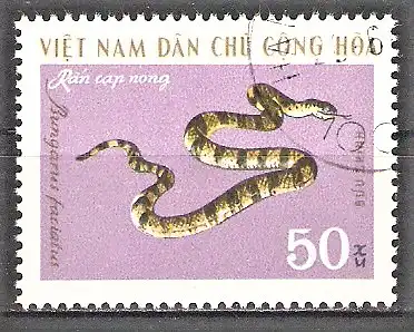 Briefmarke Vietnam Mi.Nr. 642 o McClellands Schmuckotter (Calliophis macclellandi)