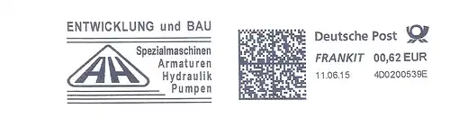 Freistempel 4D0200539E Mannheim - AH Entwicklung und Bau / Spezialmaschinen, Armaturen, Hydraulik, Pumpen (#2356)