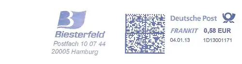 Freistempel 1D13001171 Hamburg - Biesterfeld (Abb. Fahne) (#2729)