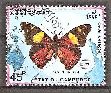 Briefmarke Kambodscha Mi.Nr. 1149 o Schmetterling - Pyrameis itea