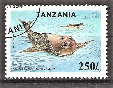 Briefmarke Tanzania Mi.Nr. 1779 o Karibische Mönchsrobbe