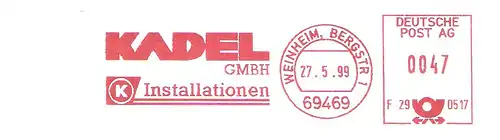 Freistempel F29 0517 Weinheim, Bergstr - KADEL Installationen (#3108)