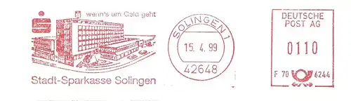 Freistempel F70 6244 Solingen - Stadt-Sparkasse (Abb. Sparkassengebäude) (#3140)