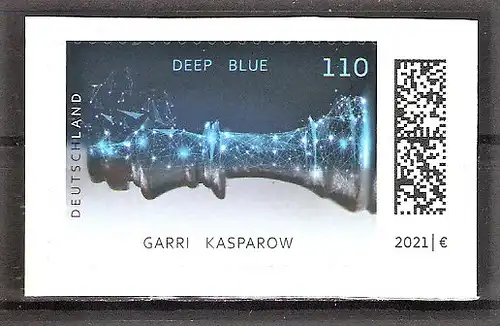 Briefmarke BRD Mi.Nr. 3641 ** (Selbstklebend aus Folienblatt) Schachcomputer Deep Blue schlägt Weltmeister Garri Kasparow 2021