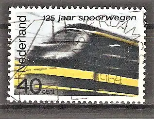 Briefmarke Niederlande Mi.Nr. 825 o 125 Jahre Eisenbahn in den Niederlanden 1964 / Elektrischer Triebwagenzug BR TT