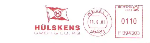 Freistempel F394303 Wesel - HÜLSKENS GmbH & Co. KG (Abb. Flagge) (#3031)