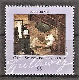 Briefmarke BRD Mi.Nr. 2647 ** 200. Geburtstag von Carl Spitzweg 2008 / Gemälde "Der arme Poet"