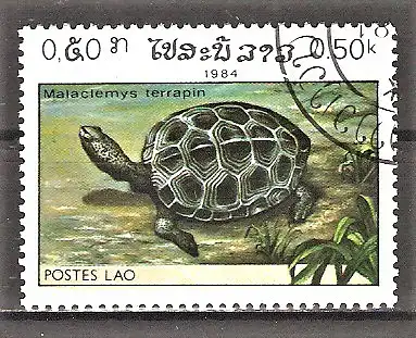 Briefmarke Laos Mi.Nr. 773 o Diamantschildkröte (Malaclemys terrapin)