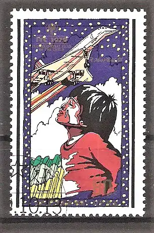 Briefmarke Korea-Nord Mi.Nr. 1922 o Internationales Jahr des Kindes 1979 / Junge & Flugzeug Concorde