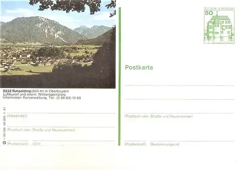 Bildpostkarte 8222 Ruhpolding von 1981 / Ortsansicht (bpk11)