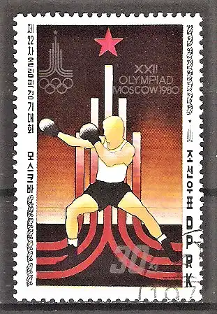 Briefmarke Korea-Nord Mi.Nr. 1886 o Olympische Sommerspiele Moskau 1980 / Boxen