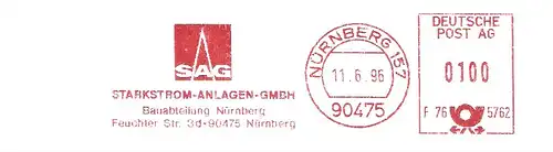 Freistempel F76 5762 Nürnberg - SAG Starkstrom-Anlagen-GmbH / Bauabteilung Nürnberg (#2768)