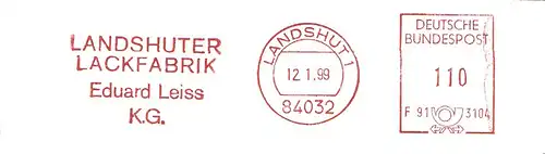 Freistempel F91 3104 Landshut - LANDSHUTER LACKFABRIK Eduard Leiss KG (#3158)