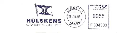 Freistempel F394303 Wesel - HÜLSKENS (Abb. Flagge) (#3001)