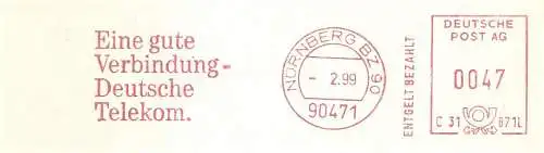 Freistempel C31 871L Nürnberg BZ 90 - Telekom - Eine gute Verbindung - Deutsche Telekom. (#2506)