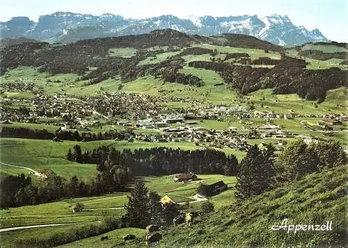 Ansichtskarte Schweiz - Appenzell mit Säntiskette (2602)