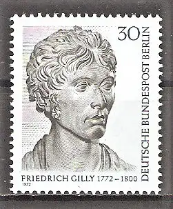 Briefmarke Berlin Mi.Nr. 422 ** 200. Geburtstag von Friedrich Gilly 1972 / Baumeister