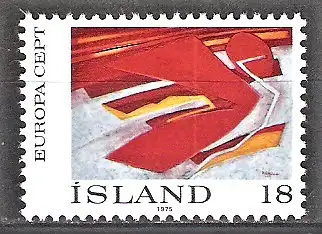 Briefmarke Island Mi.Nr. 502 ** Europa CEPT 1975 / Haustfugl (Herbstvogel) - Gemälde von Thorvaldur Skúlason