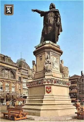 Ansichtskarte Belgien - Gent / Denkmal Jacob van Artevelde (1453)