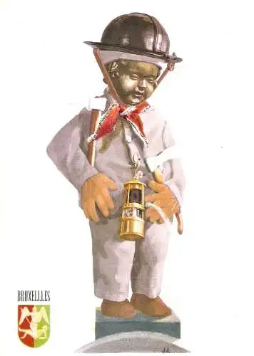 Ansichtskarte Belgien - Brüssel / Manneken Pis als Bergmann (1469)