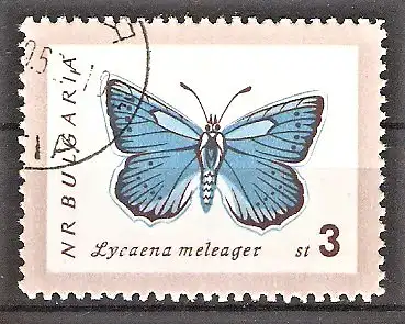 Briefmarke Bulgarien Mi.Nr. 1341 o Dunkler Feuerfalter (Lycaena daphnis)