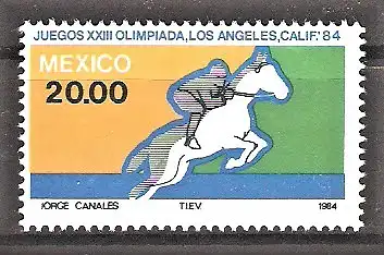 Briefmarke Mexiko Mi.Nr. 1899 ** Olympische Sommerspiele Los Angeles 1984 / Springreiten