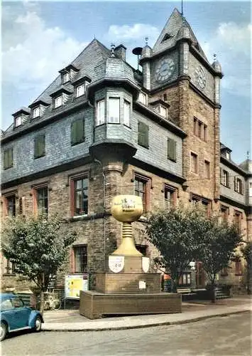 Ansichtskarte Deutschland - Oberwesel am Rhein / Rathaus (1596)