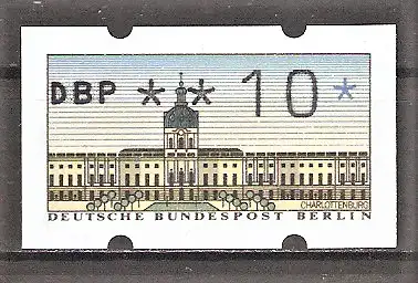 Briefmarke Berlin Automatenmarke Mi.Nr. 1 ** 10 Pf. Schloss Charlottenburg 1987 mit rückseitiger Zählnummer "0370"