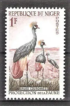 Briefmarke Niger Mi.Nr. 1 ** Kronenkranich (Balearica pavonina)