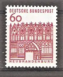 Briefmarke BRD Mi.Nr. 459 ** 60 Pf. Kleine Bauwerke 1964 / Treptower Tor in Neubrandenburg