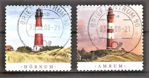 Briefmarke BRD Mi.Nr. 2682-2683 o Vollstempel Briefzentrum 90 - Leuchttürme 2008 / Hörnum & Amrum / Kompletter Satz !