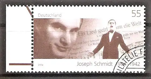 Briefmarke BRD Mi.Nr. 2390 o Seitenrand links - Joseph Schmidt 2004 / Lyrischer Tenor
