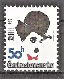 Briefmarke Tschechoslowakei Mi.Nr. 2991 ** Persönlichkeiten 1989 / Charlie Chaplin - Britischer Filmschauspieler