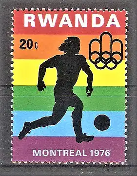 Briefmarke Ruanda Mi.Nr. 823 ** Olympische Sommerspiele Montreal 1976 / Fussball