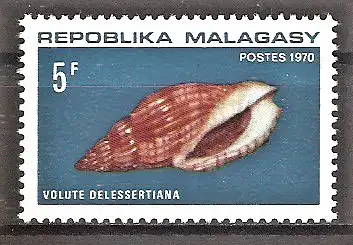 Briefmarke Madagaskar Mi.Nr. 618 ** Walzenschnecke (Voluta delessertiana)