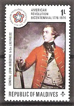 Briefmarke Malediven Mi.Nr. 642 ** 200 Jahre Unabhängigkeit der Vereinigten Staaten von Amerika 1976 / General John Burgoyne