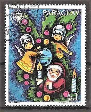 Briefmarke Paraguay Mi.Nr. 3471 o Weihnachten & Internationales Jahr des Kindes 1981 / Weihnachtsbaum