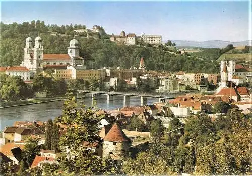 Ansichtskarte Deutschland - Passau / Inn mit Dom und Oberhaus (2328)