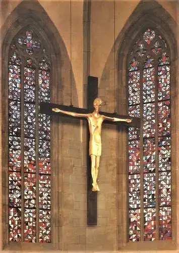 Ansichtskarte Deutschland - Coburg / Katholische Pfarrkirche St. Augustin - Chorkreuz (2333)