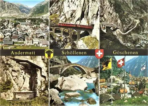 Ansichtskarte Schweiz - Andermatt, Schöllenen, Göschenen - Gotthard-Route (2526)