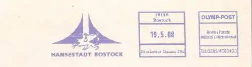 Freistempel OLYMP-POST Rostock - Hansestadt Rostock (#2099)