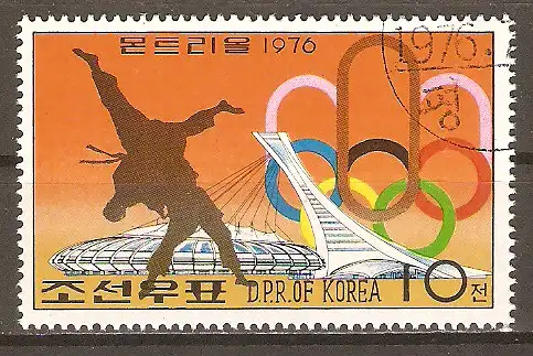 Briefmarke Korea-Nord Mi.Nr. 1510 A o Olympische Sommerspiele Montreal 1976 / Judo #2024213