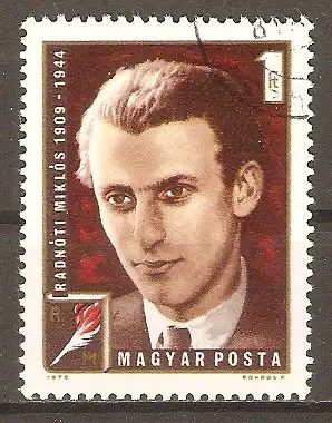 Briefmarke Ungarn Mi.Nr. 2816 A o Miklós Radnóti 1972 / Dichter #2024319
