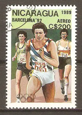 Briefmarke Nicaragua Mi.Nr. 2960 o Olympische Sommerspiele Barcelona 1992 / Marathonlauf #2024322