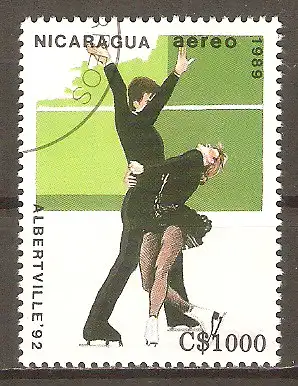 Briefmarke Nicaragua Mi.Nr. 2954 o Olympische Winterspiele Albertville 1992 / Eistanz #2024323