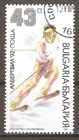 Briefmarke Bulgarien Mi.Nr. 3919 o Olympische Winterspiele Albertville 1992 / Alpiner Skilauf #2024334