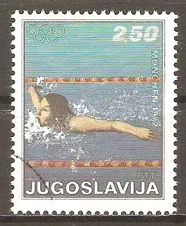 Briefmarke Jugoslawien Mi.Nr. 1453 o Olympische Sommerspiele München 1972 / Schwimmen #2024355