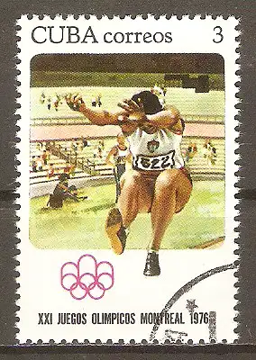 Briefmarke Cuba Mi.Nr. 2137 o Olympische Sommerspiele Montreal 1976 / Weitsprung #2024356