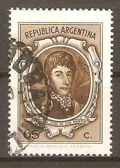 Briefmarke Argentinien Mi.Nr. 1098 ly (Papier ph.) o  Persönlichkeiten 1972 / General José de San Martín #2024396
