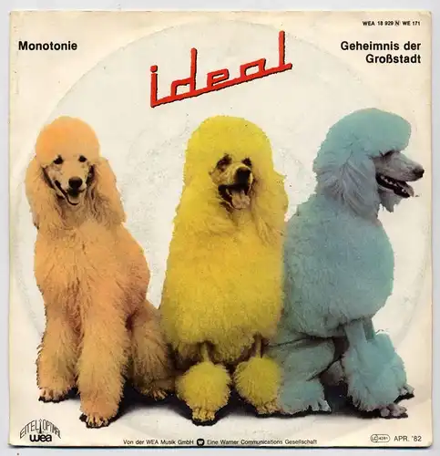 Vinyl-Single: Ideal: Monotonie / Geheimnis der Grosstadt WEA 18 929, (P) 1982
